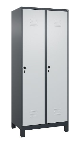 C+P luierkluis Classic PLUS met middenwand, voeten, 2 vakken, 1950x800x500mm, 7016/7035, veiligheidsdraaigrendel, 080010-22F S10001
