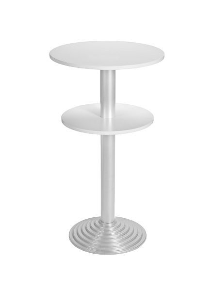 Bisley MULTI Desking bartafel, rond, 2 panelen, aluminium, 38 mm, decor G grijs, H 740 x D 600 mm, SR206G300