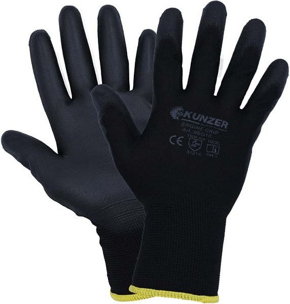 Kunzer ENGINE GRIP - maat: 9/L, werkhandschoenen, verpakking van 12 paar, 9EG09