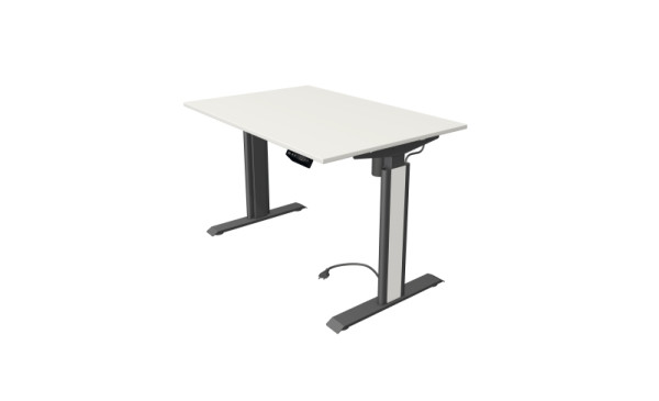 Kerkmann sta-/zittafel Move 1 Advance 120 x 80 cm frame antraciet, tafelblad wit, 10250410
