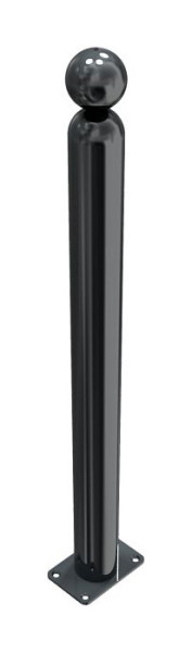 Schake-stijlpaal serie 478B Ø 76 mm, stationair, voor plugbevestiging met voetplaat 100 x 150 mm, zonder slot, zonder oog, 478PB