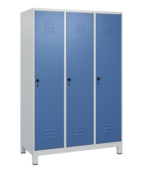 C+P luierkluis Classic PLUS met middenwand, voeten, 3 vakken, 1800x1200x500mm, 7035/5023, veiligheidsdraaigrendel, 0800107-32F S10005