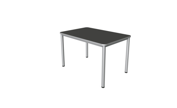 Kerkmann Desk Prime - B 1200 x D 800 x H 750 mm, 4-poots frame in aluminium zilver, antraciet, 11040413