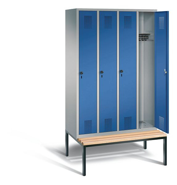 C+P Evolo garderobe, H2090xW1190xD815mm, kleur: wit aluminium / gentiaanblauw, 48050-40 S10719