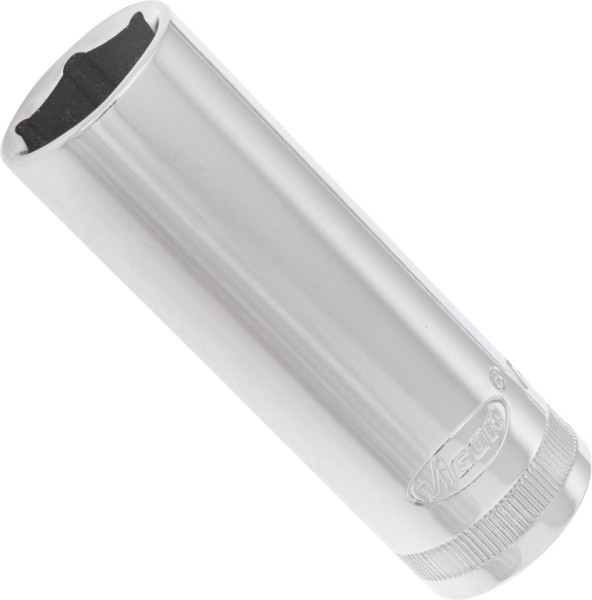 VIGOR-dopsleutel, lang, hol vierkant 12,5 mm (1/2 inch), buitenzeskantprofiel, 19 mm, V2590N