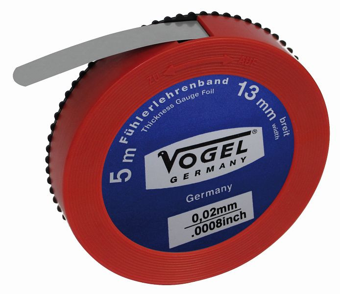 Vogel Germany voelermaatband, gehard verenstaal, 0,02 mm / .0008 inch, 455002