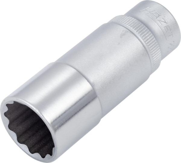 Hazet dop, bi-hex, hol vierkant 10 mm (3/8"), 17 mm, lang type met karteling, 880TZ-17