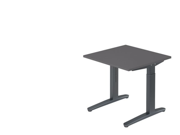 Hammerbacher bureau C-poot 80x80cm grafiet/grafiet, VXB08/G/GG