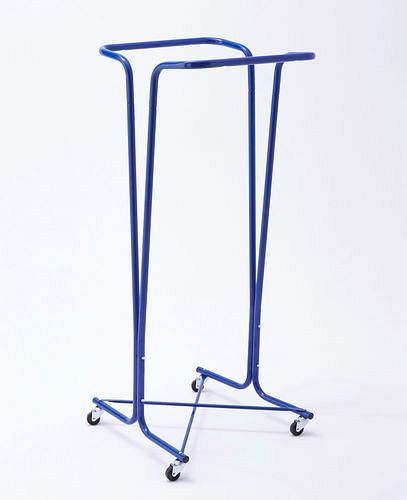 DENIOS afvalzakhouder 400 liter, verrijdbaar, blauw, 265-635
