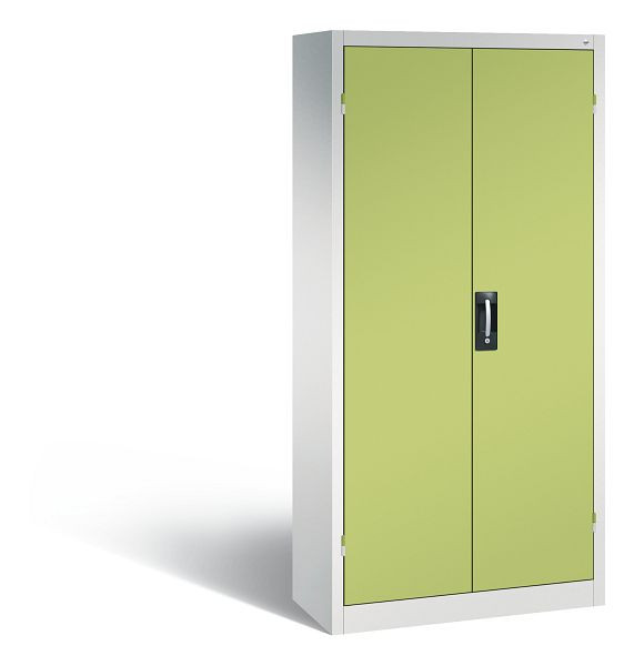 C+P Büro Drehtürenschrank 21 Fächer Acurado, H1950xB930xT400 mm, Lichtgrau/Viridingrün, 9260-4105 S10013