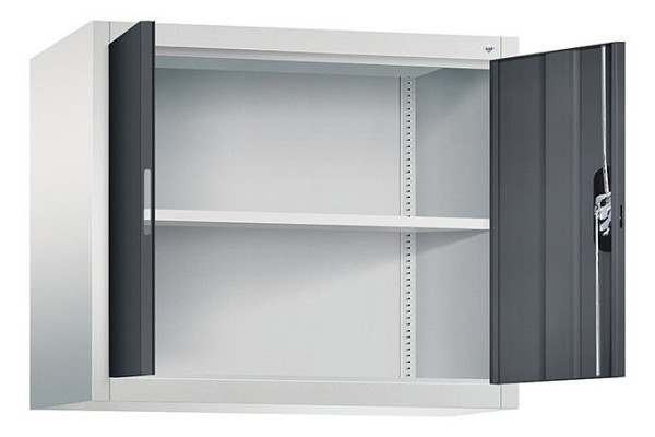 C+P bovenkast Acurado, H790xW930xD400mm, kleur: lichtgrijs / zwartgrijs, verzonken handgreep, 9265-000 S10216