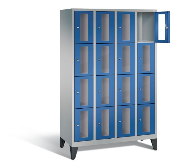 C+P lockerkast Classic, H1850xB1190xD500mm, kleur: wit aluminium / gentiaanblauw, 8010A404 S10010