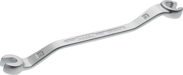 Hazet dubbele ringsleutel, open, buitenzeskantprofiel, 12 x 14 mm, voor kabelwartels, gebogen (15° en 40°), 612N-12X14