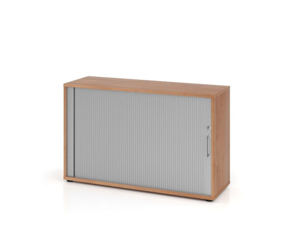 Hammerbacher rolluikkast 1732S BS, 2 OH, romp: notenhout / rolluik: zilver, 120 x 40 x 74,8 cm (BxDxH), V1732S/N/S/BS