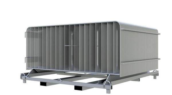 Schakebarrière SET bestaande uit: 50 x slagboomrooster 2,50 mx 1,10 m, verzinkt, 1 x stapelpallet, 1 x 1-delige spanband met ratel, 419_00E-SET50