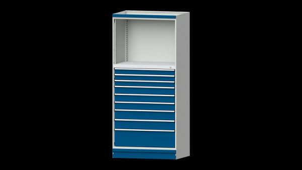 ANKE werkbanken basiskast modulair kastsysteem, model 4006, 1015 x 720 x 2200 mm, RAL 7035/5010, 631.235