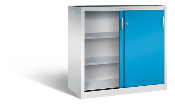 C+P schuifdeurkast Acurado, H1200xB1200xD600mm, kleur: lichtgrijs/lichtblauw, beugelgreep, 2067-09 S10022