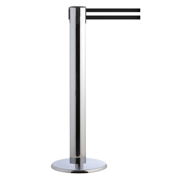 Stein HGS HGS personengeleidingssysteem -P-Line Titan-, chroom, zwart/wit/zwart horizontaal (gestreept), met riemeindstuk (standaard), 15693-0402
