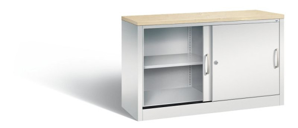 C+P dressoir met schuifdeuren Acurado, H720xB1200xD400mm, kleur: lichtgrijs, beugelgreep, 2 niveaus, 5723-00 S10441