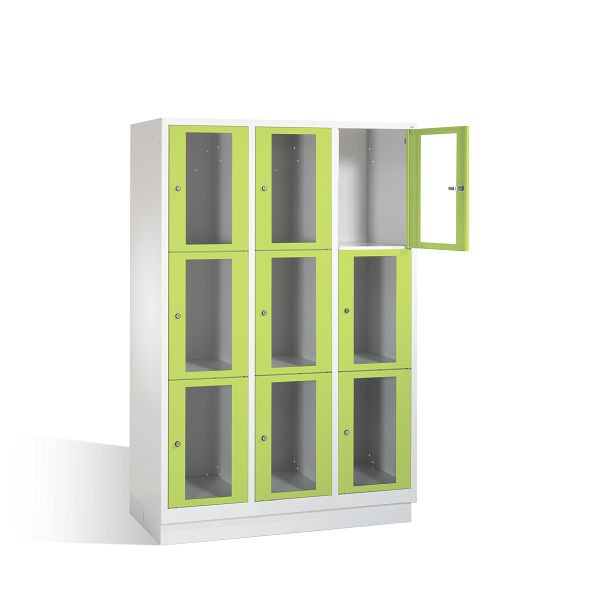 C+P lockerkast Classic, H1800xB1200xD500mm, kleur: lichtgrijs / virid groen, 8020A323 S10007
