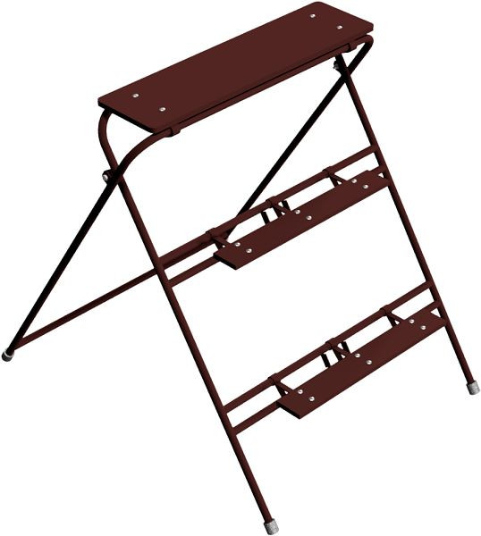 Schake werktrap, geverfd, 3 treden, breedte: 1,00 m, hoogte: 1,20 m, 10154