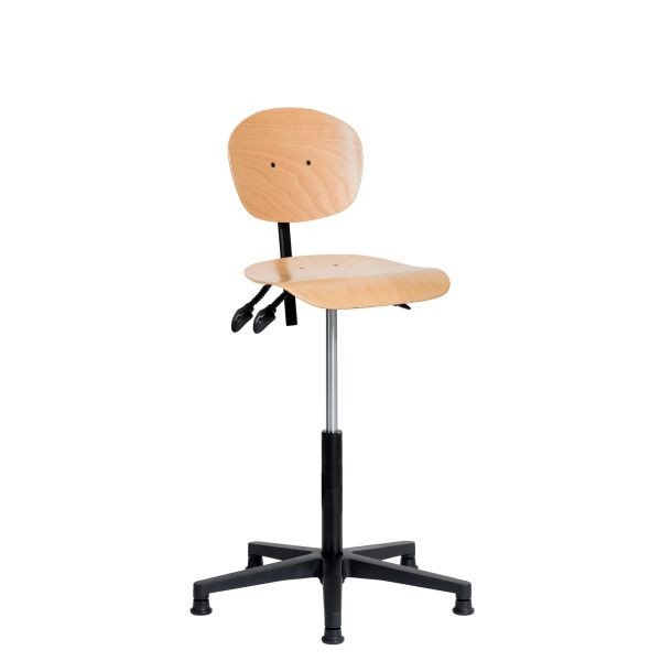 SOFAME werkstoel NATUR met glijders, zithoogte 53-79, polyamide onderstel, W050050016