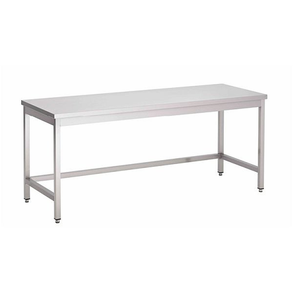 Gastro-Inox RVS AISI 430 werktafel zonder onderstel, 700x700x850mm, versterkt met 18 mm dik, gecoate spaanplaat, 301.131