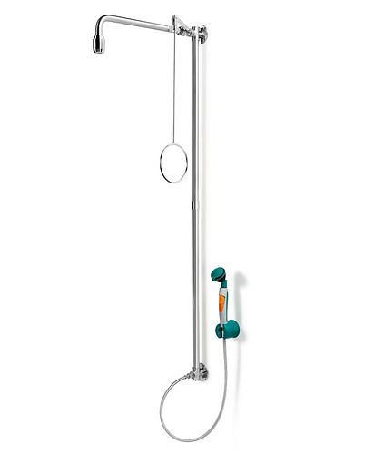 B-SAFETY lichaamsdouche met handoogdouche met 1 douchekop, RVS, wandmontage, BR 863095, DVGW, 305299