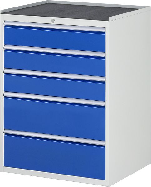RAU ladekast serie 7000, metalen onderstel, 5 x lade maat XL 3xH150, 2xH240 mm, 770x1035x650 mm, 03-XL7.4A-MT.11