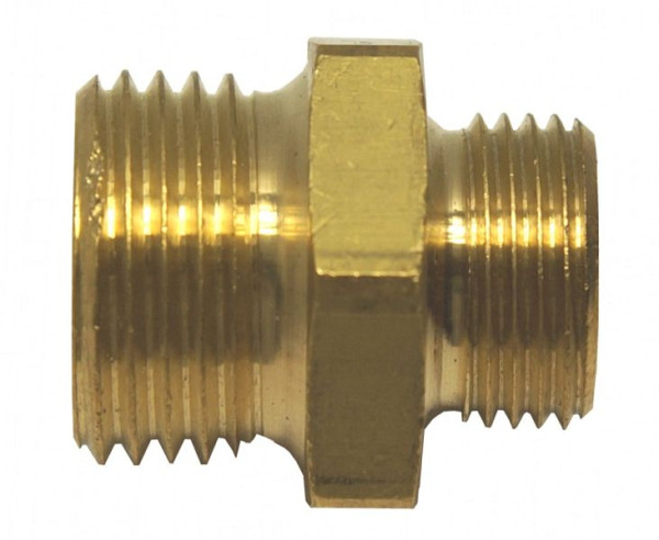 AEROTEC cilindrische dubbele nippel, 3/8 inch x 1/2 inch messing, 10.133.99