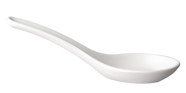 APS hapjeslepels, 13,5 x 4,5 cm, melamine, wit, -HONG KONG-, verpakking van 60, 83486