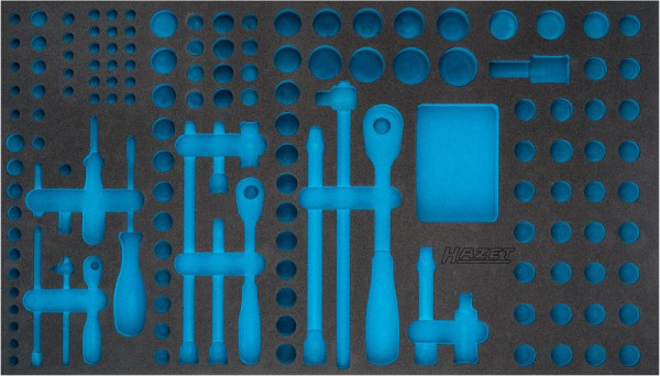 Hazet 2-componenten zachtschuiminleg, voor 163-481/194 Afmetingen / lengte: 691 mm x 392 mm Organisatiesysteem maat: 4/3+ (691 x 392 mm), 163-481L