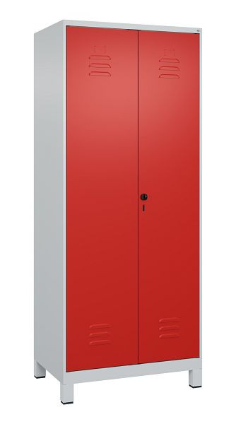 C+P Umkleidespind Classic PLUS, Doppel-Spind, Füße, 2 Abteile, 1950x800x500mm, 7035/3020, Drehriegel, 080012-22P S10008
