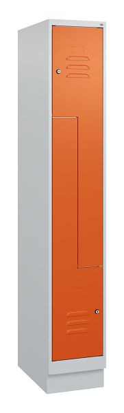 C+P Z-Spind Classic PLUS, Sockel, 2 Abteile, 1800x300x500mm, 7035/2004, Zylinderschlösser, 0800237-102 S10031