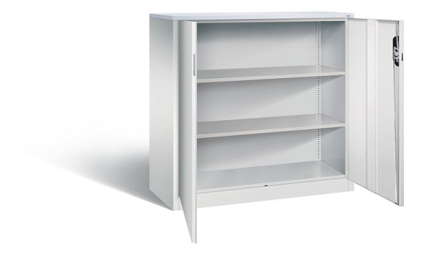C+P kantoorkast Acurado, H1200xB1200xD500mm, kleur: lichtgrijs, verzonken handgreep, 3 niveaus, 9487-1200 S10195