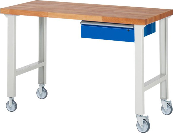 RAU verrijdbare werkbank 7001A1, 1500x700x1000mm, elk 2 bokwielen en zwenkwielen, 05-7001A1-157B4S22.11