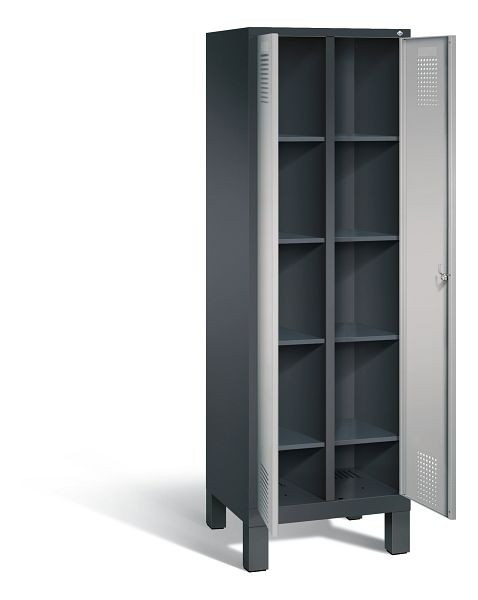 C+P washok Evolo, H1850xW610xD500mm, kleur: zwart-grijs/wit aluminium, 48012-20B S10021