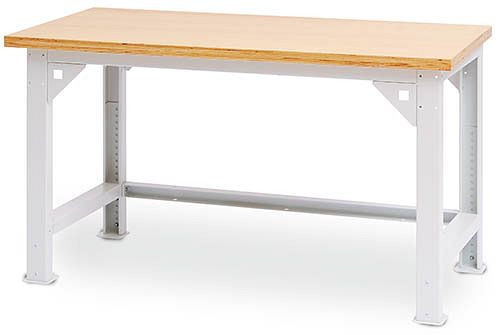 Bedrunka + Hirth inpak- en werktafelframe, werkblad beuken multiplex, 1000 x 750 x 734-1084 mm, 03.10.000.6