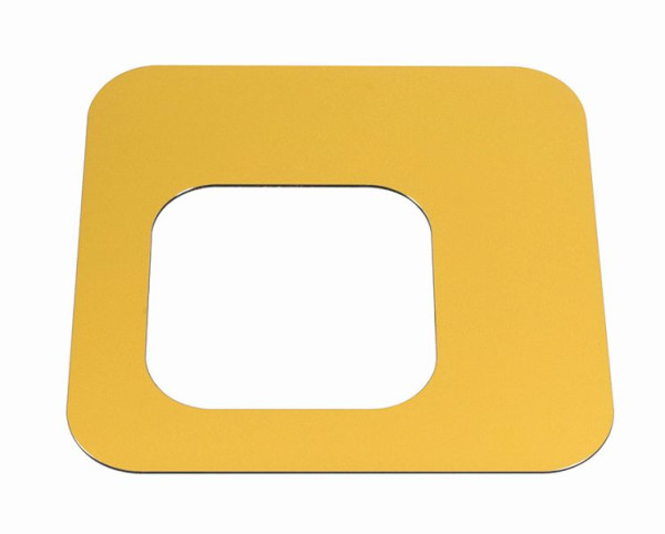 Design afvalbak PURE ELEGANCE deksel + pictogram geel, B 385 x D 385 x H 5 mm, 392023