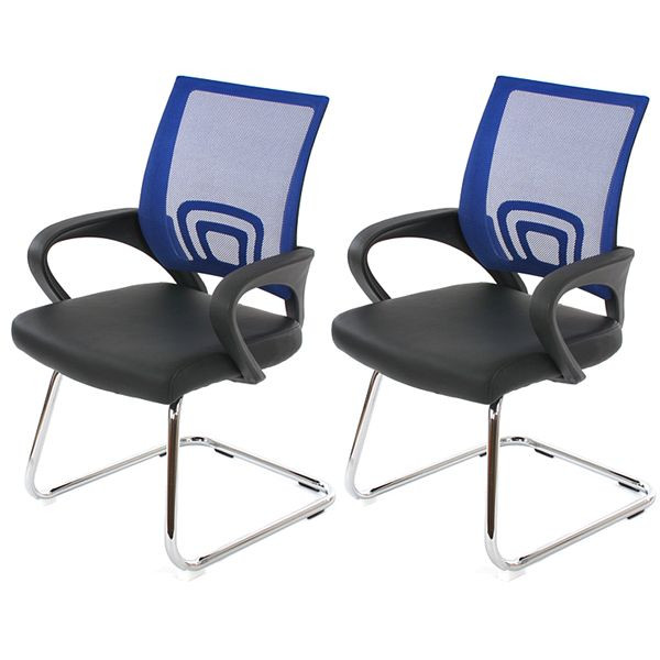 Mendler set van 2 vergaderstoelen Ancona, bezoekersstoel, kunstleer, blauw, 36571