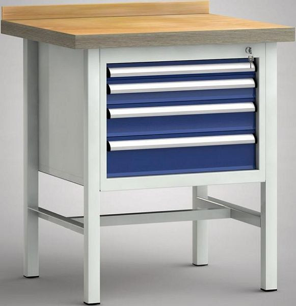 KLW standaard werkbank - 1500 x 700 x 900 mm L x D x H (ERGO uitvoering), WS058E-0750M40-E7021