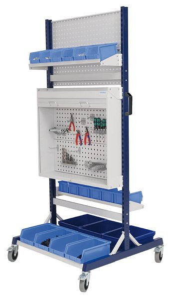 Bedrunka + Hirth workraster-Mobil dubbelzijdig, 1x multi-rolluikkast, 2x geperforeerde wand, 2x planken Afmetingen in mm (BxDxH): 1000 x 960 x 2198, 07.8310.06