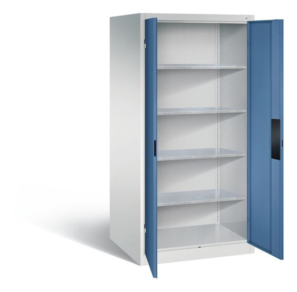 C+P gereedschapskast Acurado, H1950xW930xD800mm, kleur: lichtgrijs / verre blauw, verzonken handgreep, 8924-052 S10096