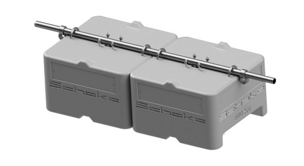 Schake betongewichten SET 1 bestaande uit: 2x betoninstallatieapparaat 600 kg, 1x verbindingsbuis voor betongewichten 2,2m, 2x normale koppeling BB, 3F120-SET1