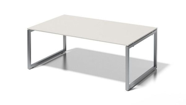 Bisley Cito directiewerkplek/vergadertafel, 730 mm vaste hoogte O-frame, H 19 x B 2000 x D 1200 mm, grijswit/zilver, DOF2012GW355