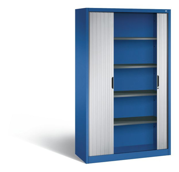 C+P rolluikkast Omnispace, H1980xB1200xD420mm, kleur: gentiaanblauw/wit aluminium, verzonken greep, 5 niveaus, 3203-00 S10551
