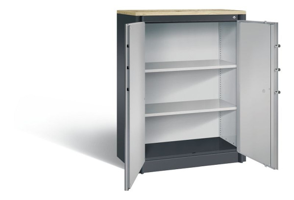 C+P brandwerende kast Certos, H1226xB930xD500mm, kleur: zwart-grijs/wit aluminium, dagschoot, 3 OH, 1171-00 S10322