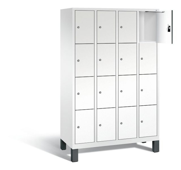 C+P lockerkast Evolo, H1850xB1190xD500mm, kleur: verkeerswit / decor wit, 48010-404 S10198