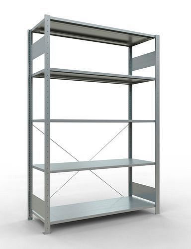 Schulte legbordstelling, basisveld, 5 opbergniveaus, kruisschoor, vakbelasting 150 kg, 1360 x 536 x 2000 mm, 278715