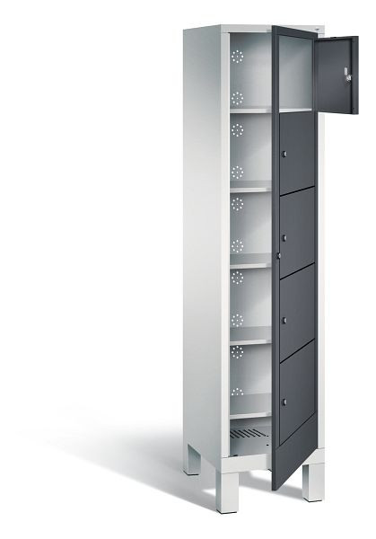 C+P wasverzamelkast Evolo, H1850xB420xD500mm, kleur: lichtgrijs / zwartgrijs, 48060-105 S10065